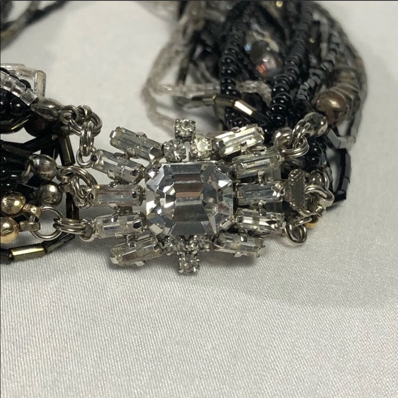 Multi Strand Bead Necklace with Rhinestone Clasp - Picture 5 of 6